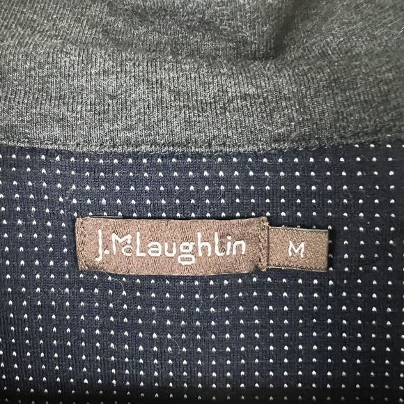 J Mclaughin Womens Blue White Dot Long Sleeve Quarter Zip Athletic Top Medium - Picture 3 of 4